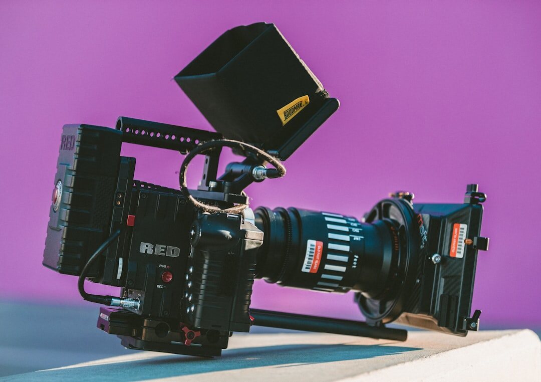 Modern broadcast camera close-up